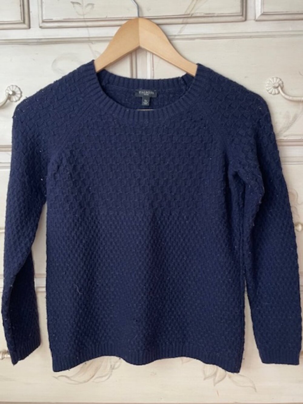 Talbots Cotton Navy Cable-knit Sweater- size small petite